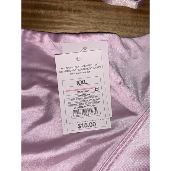 Auden Satin Unlined Wirefree Triangle Bralette Pink Adjustable Straps Size XXL - Picture 6 of 9